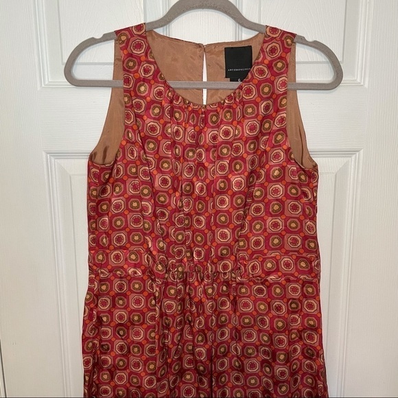 ANNA Sui Anthropologie Printed Silk Mini Dress 6 - Picture 4 of 7